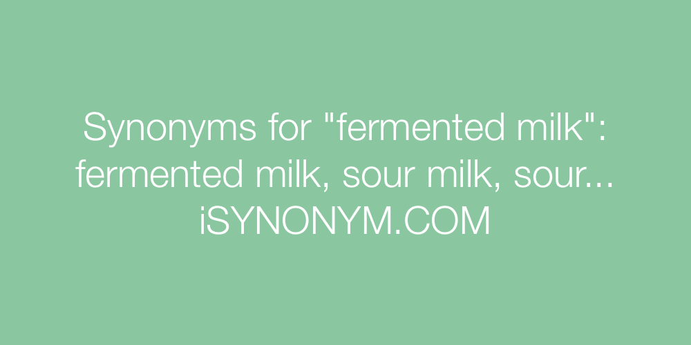 Synonyms fermented milk