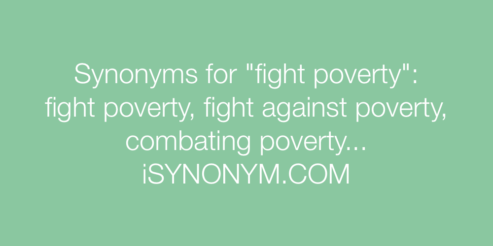 Synonyms fight poverty