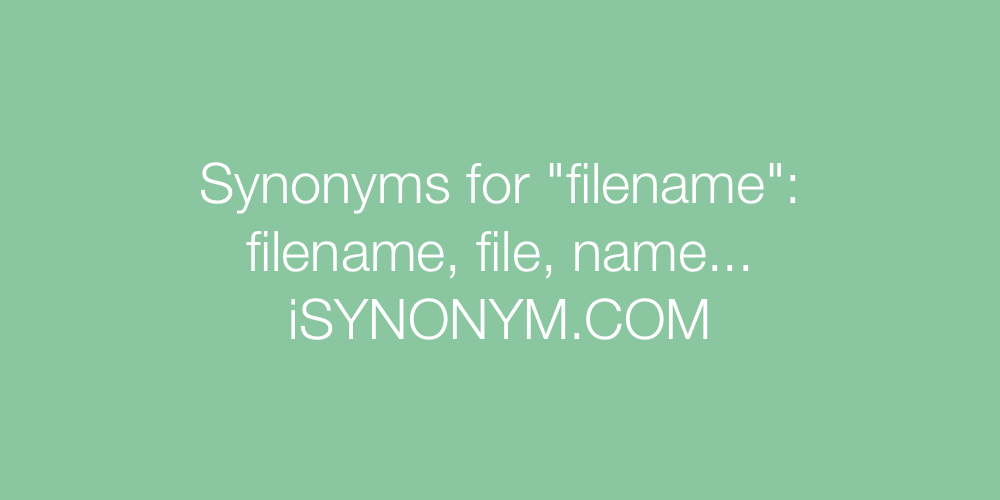 Synonyms filename