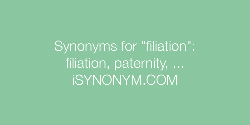 Synonyms filiation
