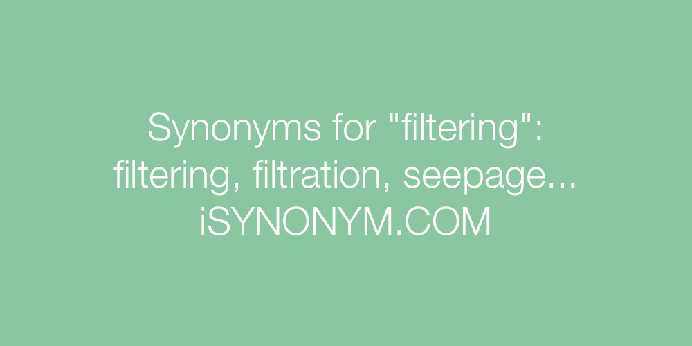 Synonyms filtering