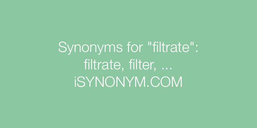 Synonyms filtrate