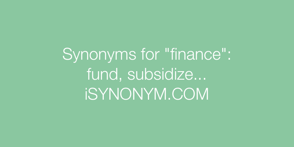 Synonyms finance