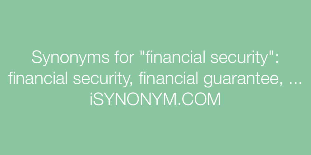 Synonyms financial security