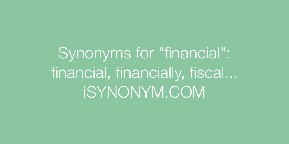 Synonyms financial