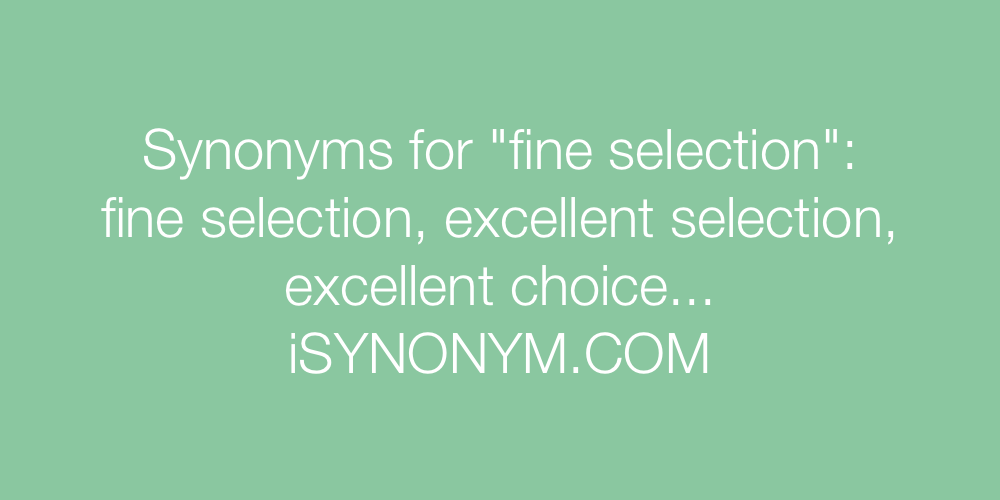 Synonyms fine selection