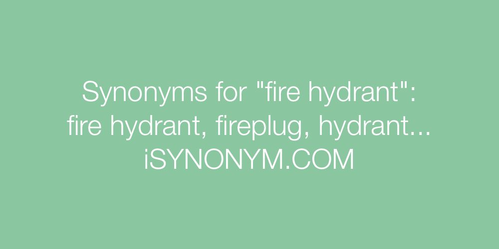 Synonyms fire hydrant