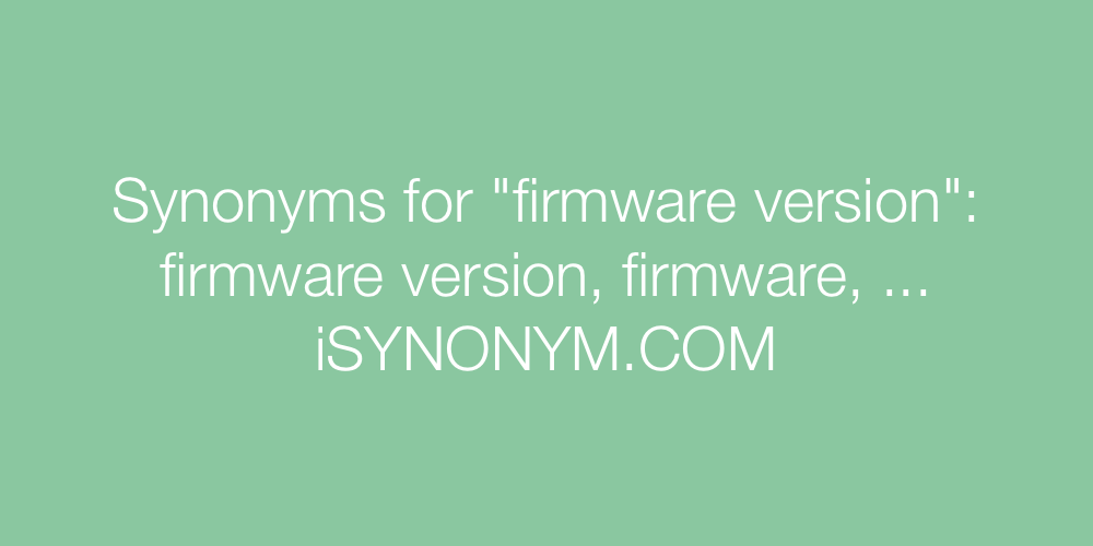 Synonyms firmware version