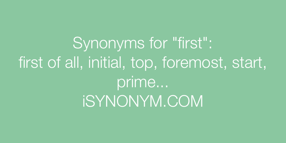 Synonyms first