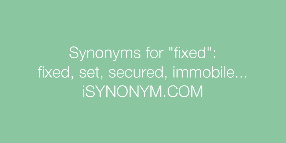 Synonyms fixed