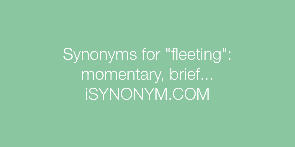 Synonyms fleeting