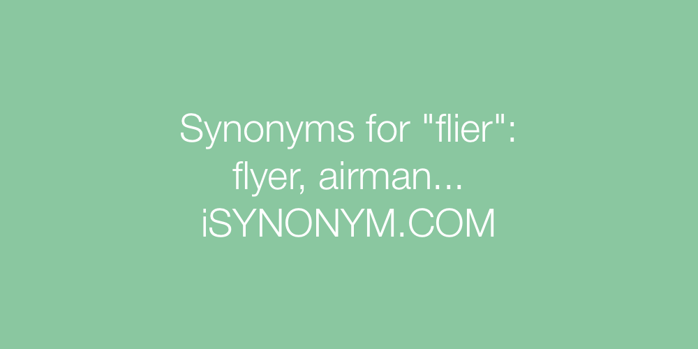 Synonyms flier