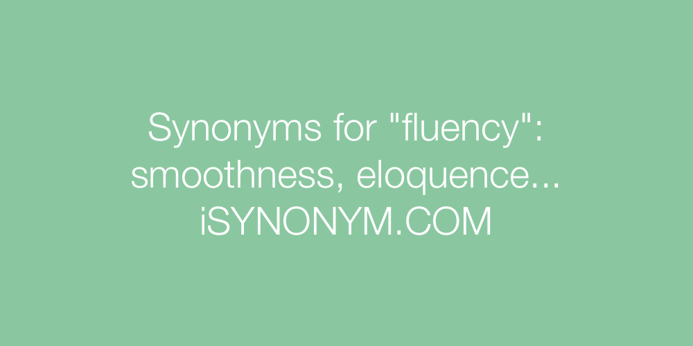 Synonyms fluency