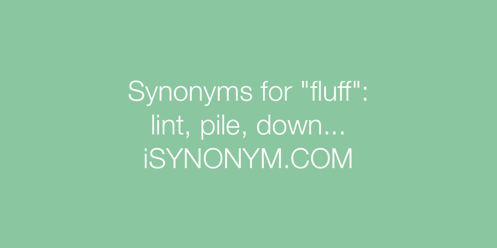 Synonyms fluff