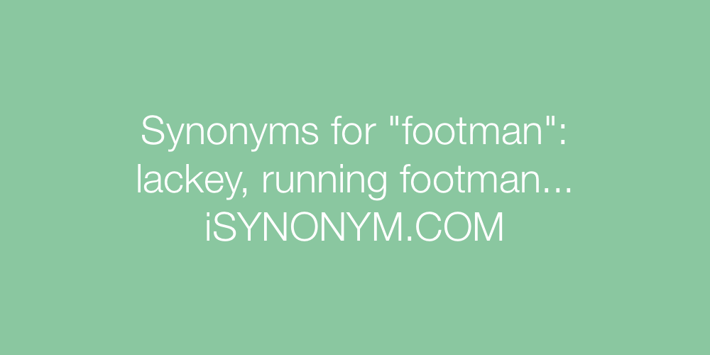 Synonyms footman