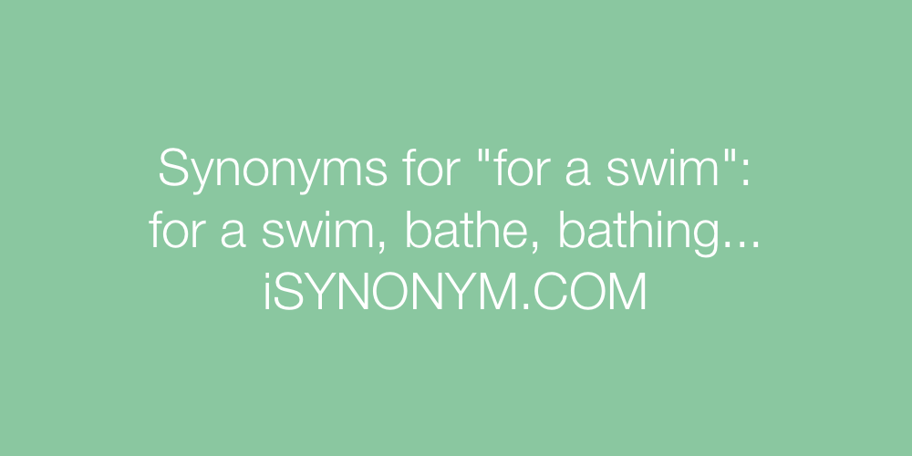 Synonyms for a swim