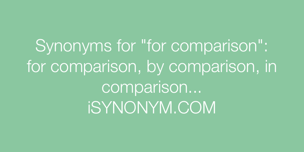 Synonyms for comparison