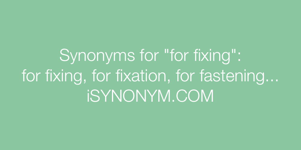 Synonyms for fixing