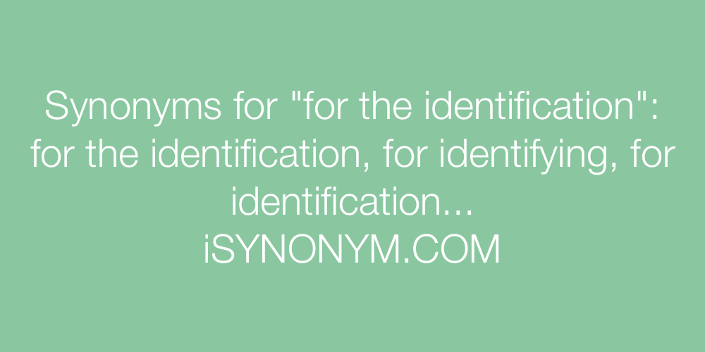 Synonyms for the identification