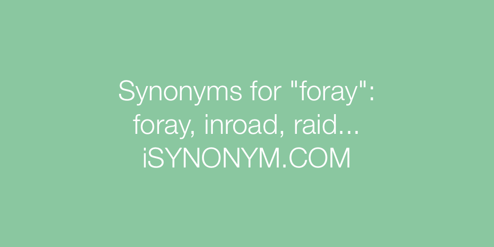 Synonyms foray