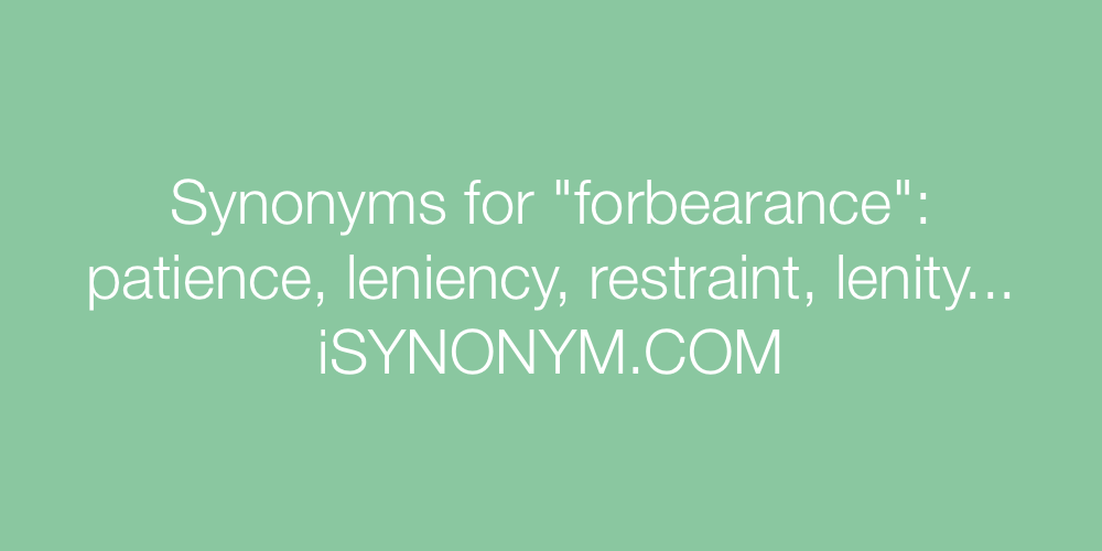 Synonyms forbearance