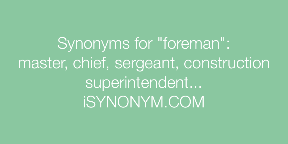 Synonyms foreman