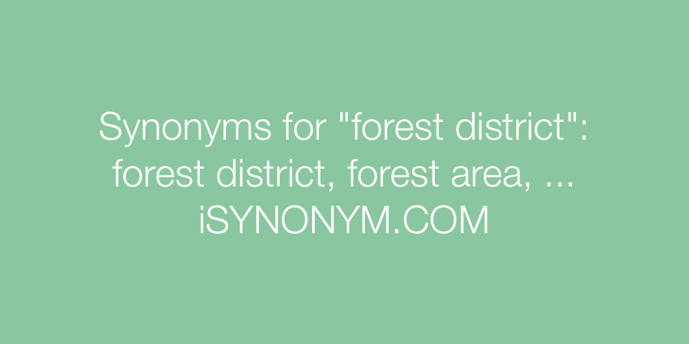 Synonyms forest district
