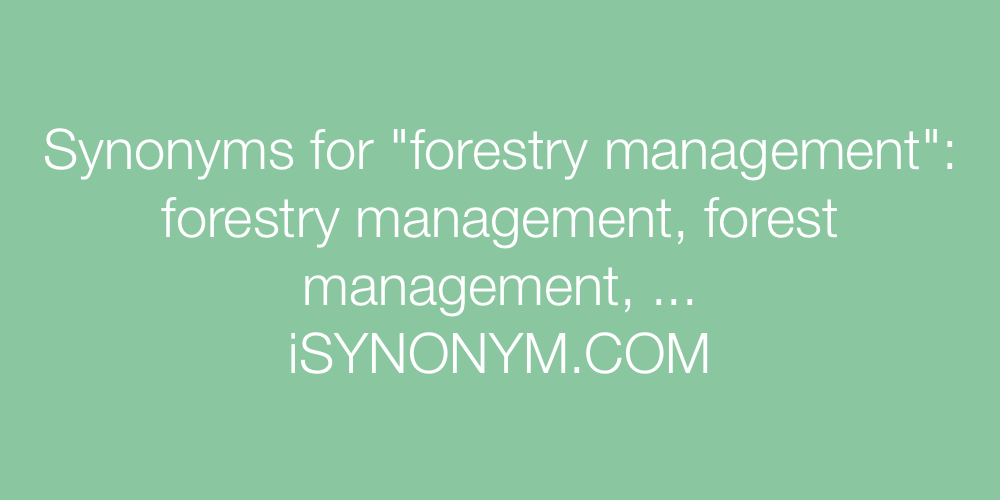 Synonyms forestry management