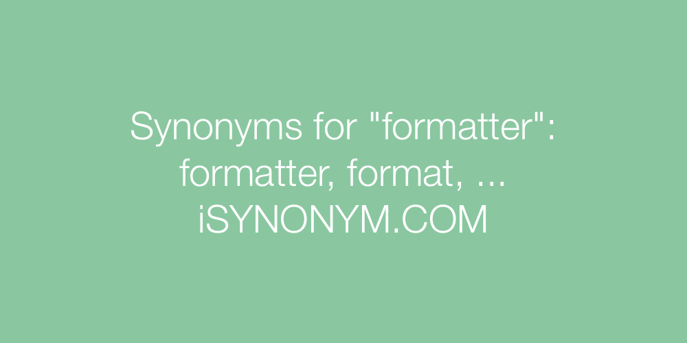 Synonyms formatter