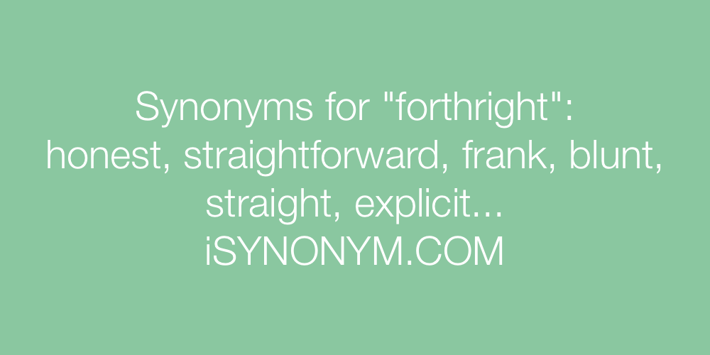 Synonyms forthright