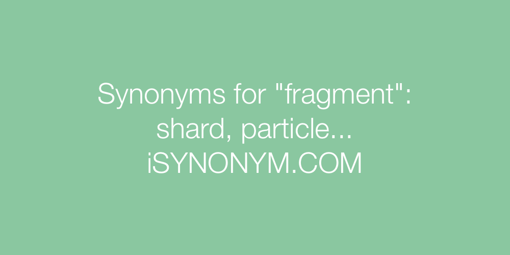 Synonyms fragment