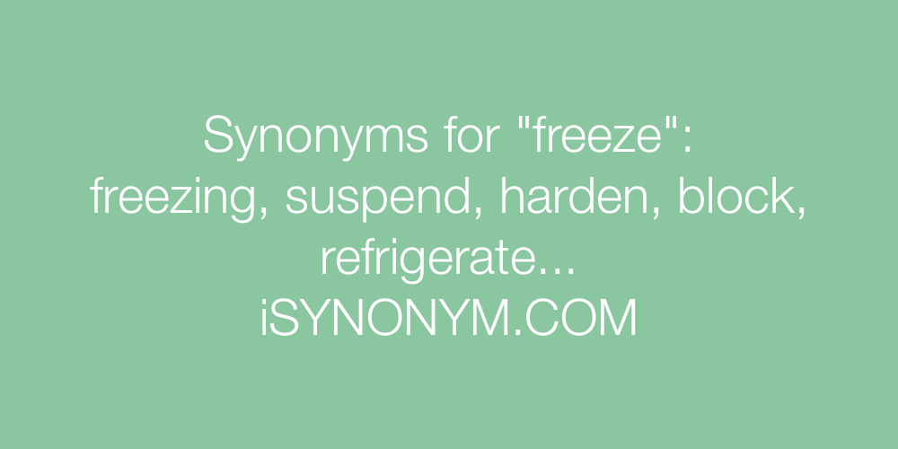 Synonyms freeze