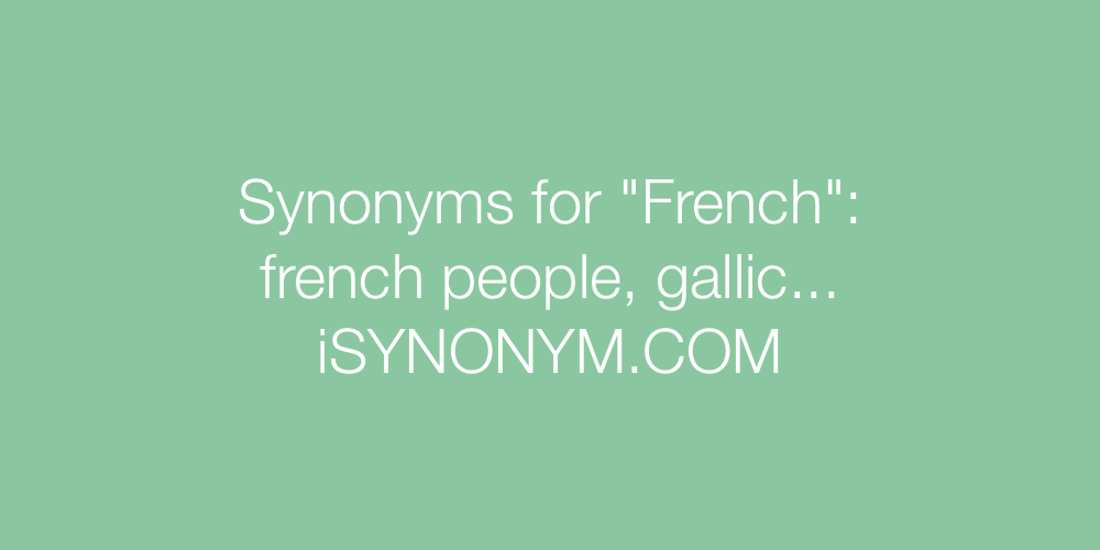 Synonyms French