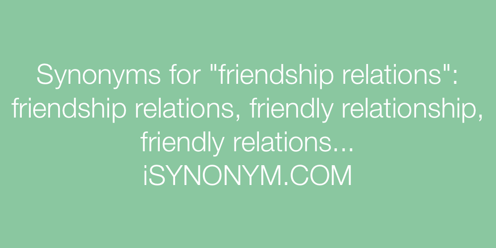 Synonyms friendship relations