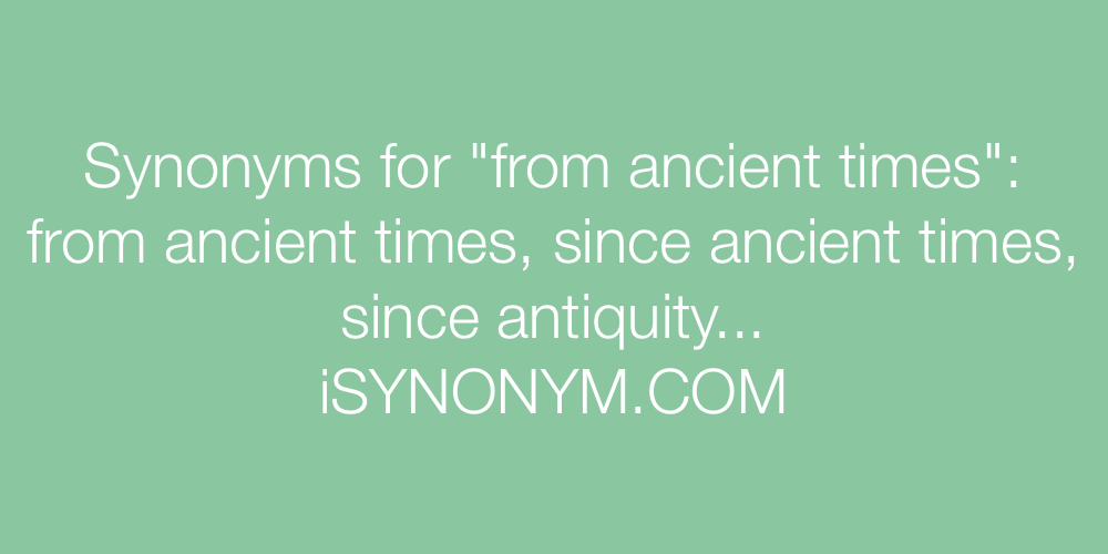 Synonyms from ancient times