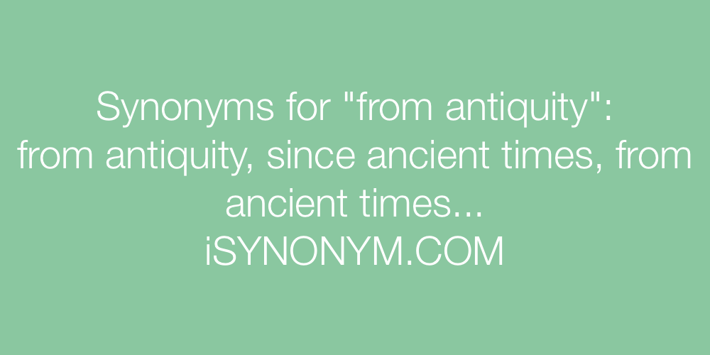 Synonyms from antiquity