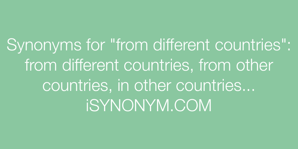 Synonyms from different countries