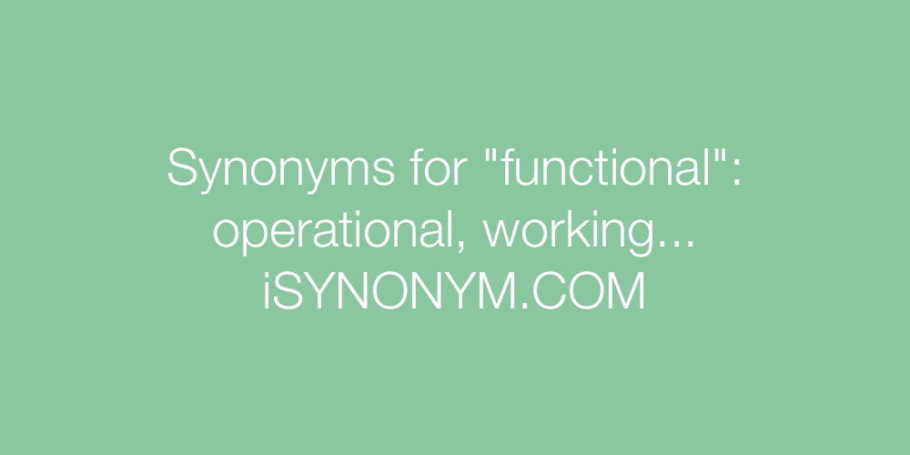 Synonyms functional