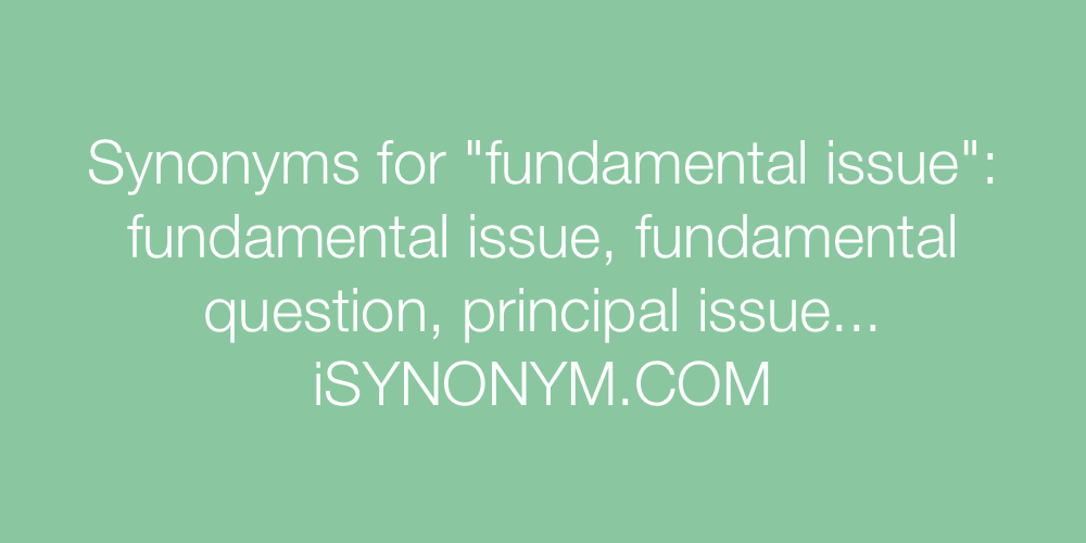 Synonyms fundamental issue