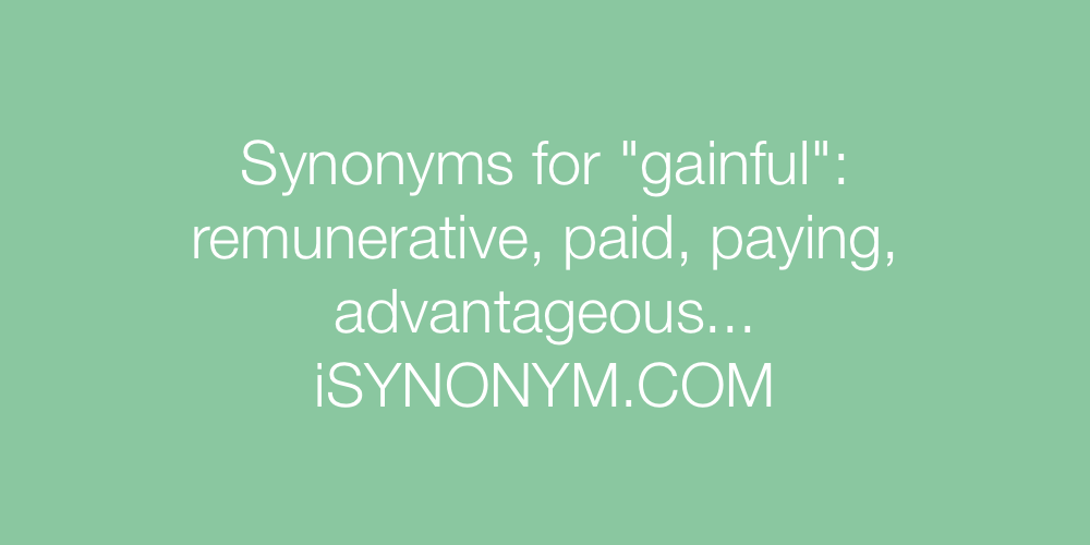 Synonyms gainful