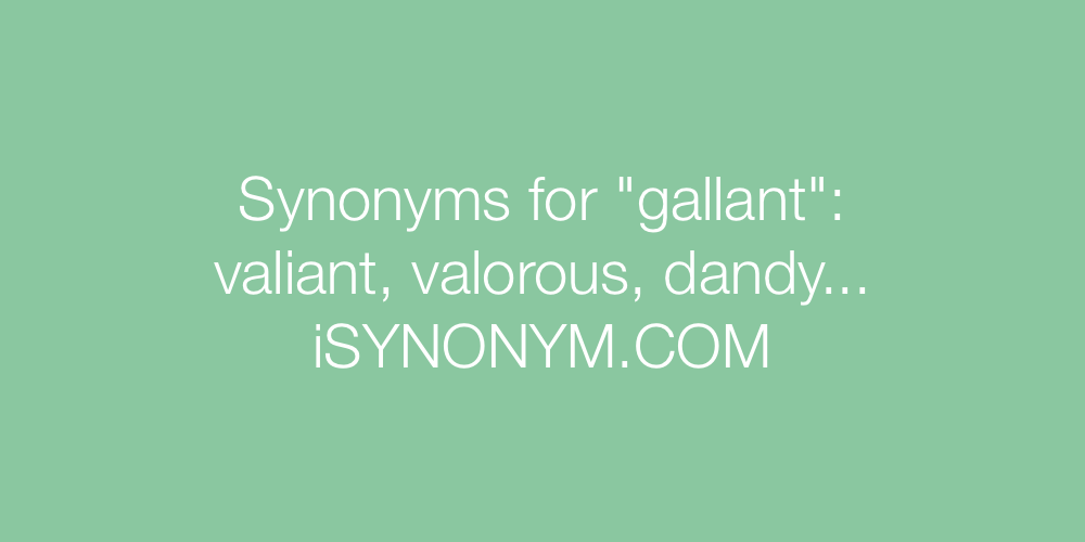 Synonyms gallant