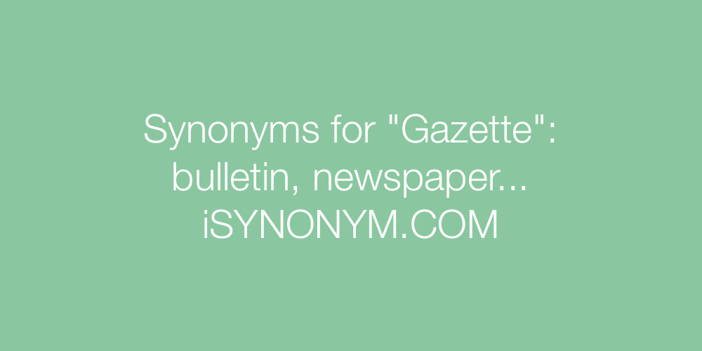 Synonyms Gazette