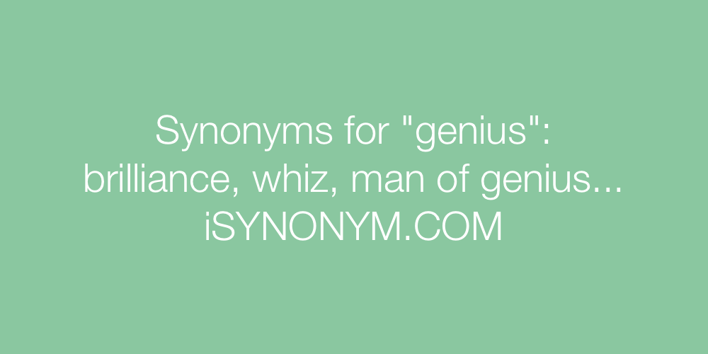 Synonyms genius