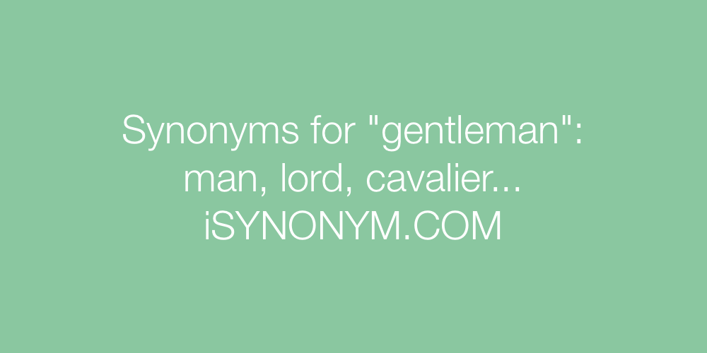 Synonyms gentleman