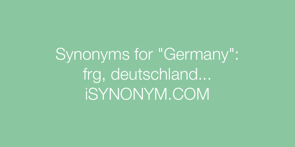 Synonyms Germany