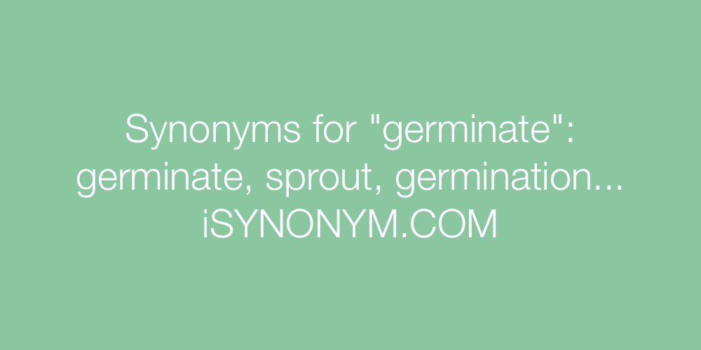 Synonyms germinate