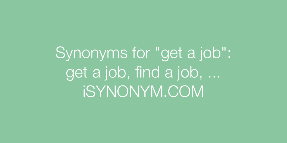 Synonyms get a job