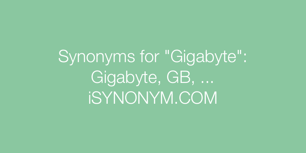Synonyms Gigabyte