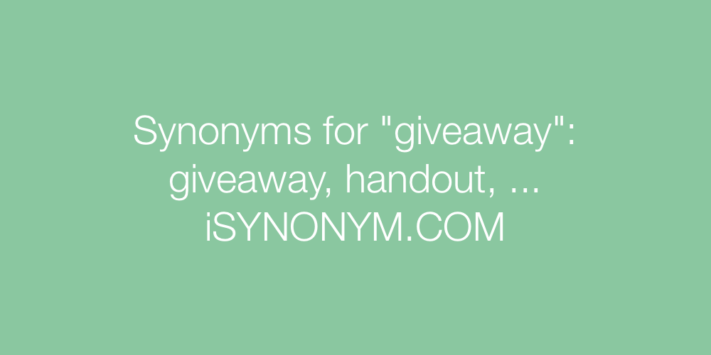 Synonyms giveaway