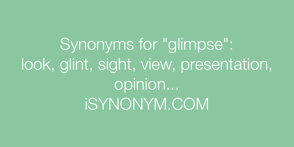 Synonyms glimpse